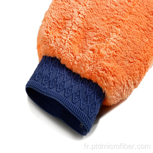 Gant de lavage de voiture en molleton en microfibre